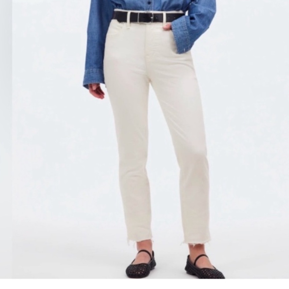 MADEWELL White 9” High Rise Skinny Jeans